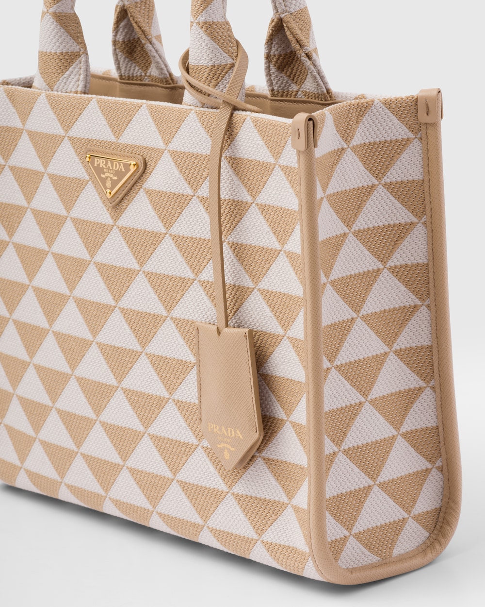 Small Prada Symbole Embroidered Fabric Handbag - Image 2